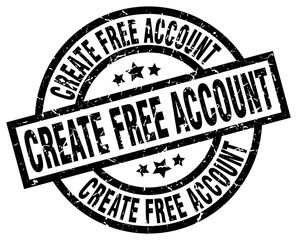 create free account round grunge black stamp