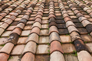 Tiled roof close up