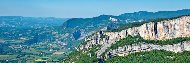 Fototapeta na wymiar Panorama of scenic valley Combe Laval in the Vercors, France