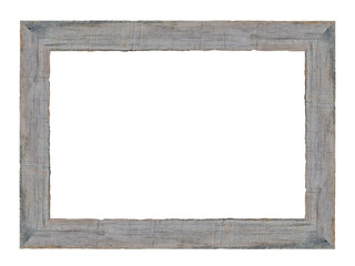 Wooden picture frame isolated on white background. with clipping path.