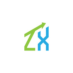 initial letter logo with growing arrows