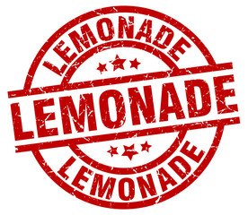 lemonade round red grunge stamp