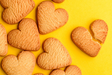 Heap of heart shaped cookies