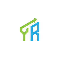 initial letter logo with growing arrows