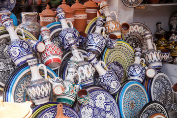 pottery at the Moroccan Bazaar