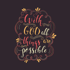 Religions lettering vector illustration hand lettering calligraphic design