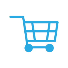 Shopping cart silhouette sign Icon. Online shopping concept. Vector illustration.