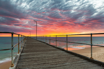 A vibrant sunset at the Port Noarlunga Jetty South Australia on 15th April 2019