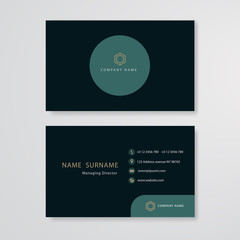 Green design business card flat template vector