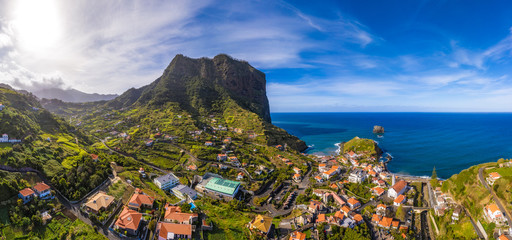Beautiful mountain landscape of Faial, Madeira island, Portugal. Aerial panorama view. © Funny Studio