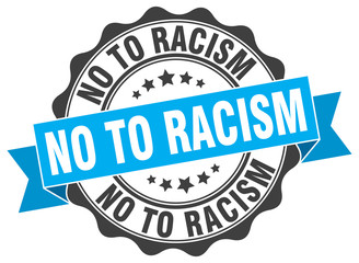 no to racism stamp. sign. seal