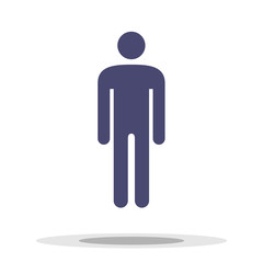 Single Man or boy icon silhouette. Person sign for your infographic design. Vector illustration.
