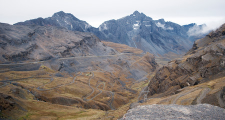 Yungas road, death road in Bolivia