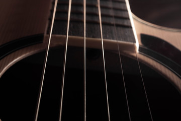 Obraz premium Guitar strings arranged in a neat manner