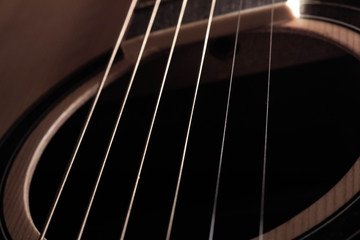 Obraz premium Guitar strings arranged in a neat manner