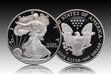 American silver eagle dollar gradient background