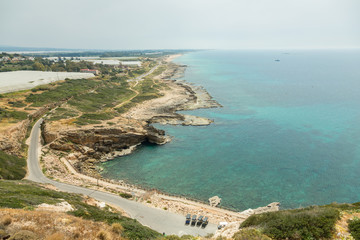 Fototapeta na wymiar View of the coast from the top of Rosh HaNikra