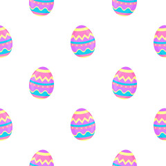 Paint eggs seamless pattern. Decorative background for Easter