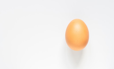 Chicken egg on white background