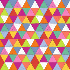 Fototapeta na wymiar Seamless colourful abstract pattern with triangles