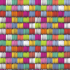 Seamless colourful abstract pattern with embroidery