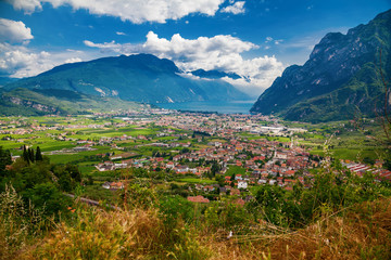 aerial view of Riva del Garda valley