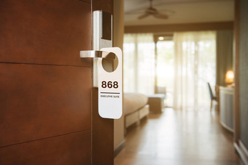 Hotel executive room with door number