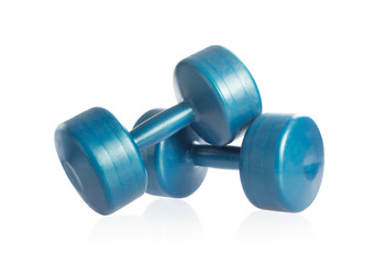 Dumbbell for fitness isolated on white