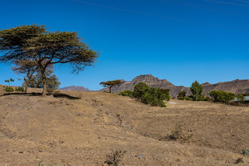 landscape in the highlands of Lalibela, Ethiopia