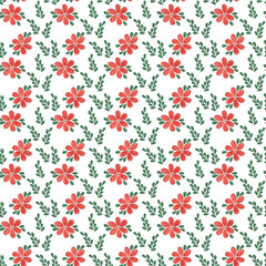 Simple fantasy flowers and leaves, abstract floral design, hand drawn botanic set, floral watercolor illustration