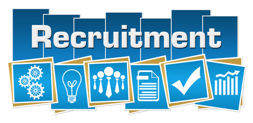 Recruitment Business Symbols Blue Squares Stripes 
