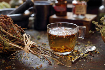 St. John's wort, herbal tea, alternative medicine herbal medicine.