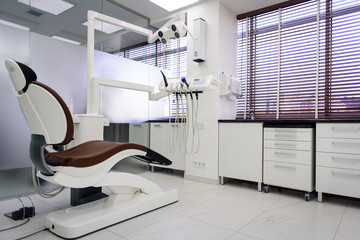 Stomatology instruments in dentists clinic.