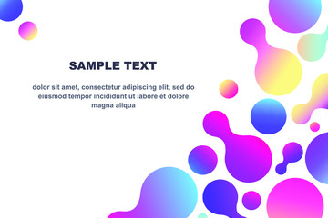 The liquid color background Design concept Abstract composition of fluid shapes with trendy multicolored gradients Template with copy space