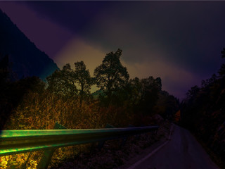 road passing through mountains