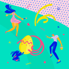 Happy Easter greeting banner. 