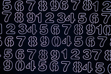 Colorful numbers set. Abstract background. Numbers hand written. 