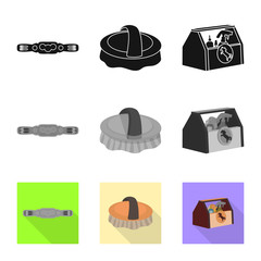 Vector design of equipment and riding sign. Collection of equipment and competition stock vector illustration.