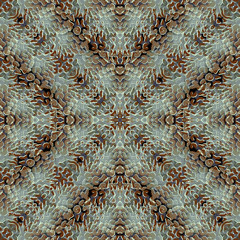 Seamless pattern handkerchief design. Animal print with leopard dots and grunge splashes. Watercolor effect. Suitable for bed linen, napkins, bandanna and fashion industry.