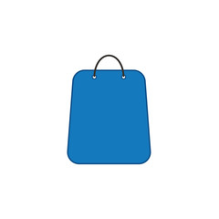 Flat design style vector of shopping bag icon on white. Colored outlines.