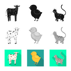 Isolated object of breeding and kitchen  sign. Set of breeding and organic  vector icon for stock.