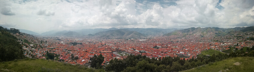 Obraz premium Panorama view of Cusco in Peru