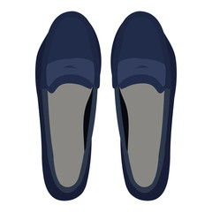 men's shoes, top view, isolated, vector