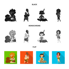 Isolated object of evolution  and prehistory symbol. Collection of evolution  and development  stock vector illustration.