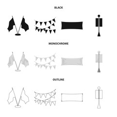 Vector illustration of texture and presentation sign. Collection of texture and media  stock symbol for web.