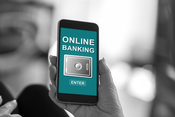 Online banking concept on a smartphone