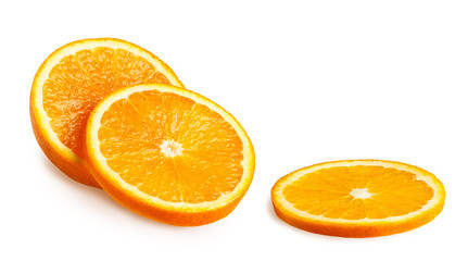 orange slices isolated on white background