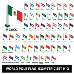 WORLD POLE FLAG SET H-O