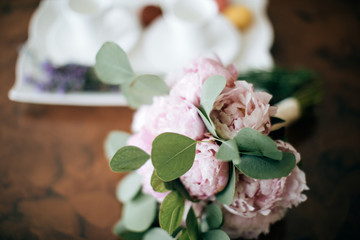 Wedding Bouquet of pink peonies