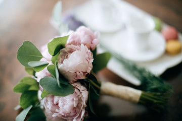 Wedding Bouquet of pink peonies